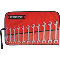 11-Piece Angled Open-End Wrench Set, Polished Equipex