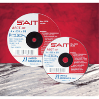 Meule &agrave; tronçonner, 5" x 0,045", Arbre de 7/8", Type 27, Oxyde d'aluminium/C&eacute;ramique, 12 200 Tr/min Equipex