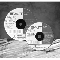 Meule &agrave; tronçonner, 5" x 0,045", Arbre de 7/8", Type 27, Oxyde d'aluminium/C&eacute;ramique, 12 200 Tr/min Equipex