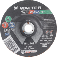 Flexcut Depressed Centre Grinding Wheels, 7", 24 Grit, Aluminum Oxide, 7/8", 8600 RPM, Type 29 Equipex