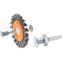 Reversible Mounted Knot-Twisted Wire Wheel, 4" Dia., 0.0118" Fill, 5/8" Arbor, Steel Equipex