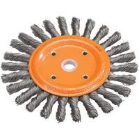 Knot-Twisted Wire Bench Wheel, 6" Dia., 0.0118" Fill, 5/8" Arbor, Steel Equipex