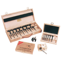 Super Forstner Bit Kits in a Wooden Box, 7 Pieces, Steel Equipex