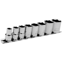 SAE Socket Set, 8 Pcs, 3/8" Drive Size Equipex