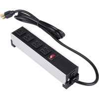 Barre d'alimentation en aluminium bross&eacute; pour l'int&eacute;rieur, 4 Prise(s), 6' Equipex