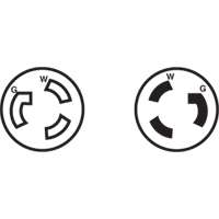 2-Pole 3-Wire Grounding Locking Plug, Nylon, 15 Amps, 250 V, L6-15P Equipex