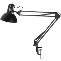 Swing Arm Clamp-On Desk Lamps, 100 W, Incandescent, C-Clamp, Black Equipex
