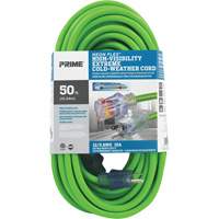 Neon Flex&reg; High Visibility Extension Cord, Outdoor, SJTW, 12/3 AWG, 15 A, 50' Equipex