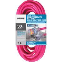 Neon Flex&reg; High Visibility Extension Cord, Outdoor, SJTW, 12/3 AWG, 15 A, 50' Equipex