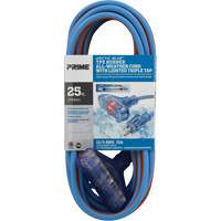 Arctic Blue TPE-Rubber Extension Cord, All-Weather, SJEOW, 12/3 AWG, 15 A, 3 Outlet(s), 25' Equipex