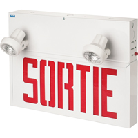 Stella Combination Signs - Sortie, LED, Hardwired, 17-1/2" L x 12-1/2" W, French Equipex