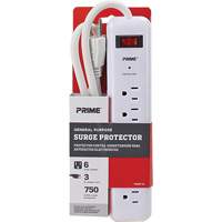 Protecteurs de surtension, 6 Prises, 750 J, 1875, Cordon 3' Equipex