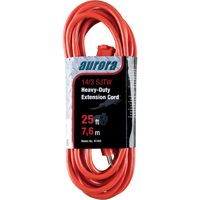Vinyl Extension Cord, Outdoor, SJTW, 14/3 AWG, 15 A, 25' Equipex