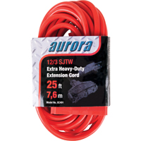 Vinyl Extension Cord, Outdoor, SJTW, 12/3 AWG, 15 A, 3 Outlet(s), 25' Equipex