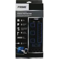 Limiteurs de surtension avec chargeur USB, 8 Prises, 3600 J, 1875 W, Cordon 6' Equipex