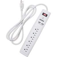 USB Charging Surge Protector, 6 Outlets, 1200 J, 1875 W, 6' Cord Equipex