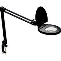 Lampe loupe ajustable, Dioptrie 5, Ampoule DEL, Bras de 47", Pinces serre-joints, Noir Equipex