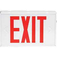 Exit Sign, LED, Battery Operated/Hardwired, 12-1/5" L x 7-1/2" W, English Equipex