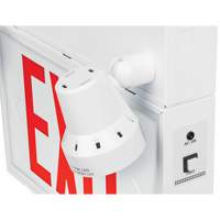 Enseigne de sortie avec &eacute;clairage de s&eacute;curit&eacute;, DEL, &agrave; piles/&agrave; raccordement fixe, 12-1/10" lo x 11" la, Anglais Equipex