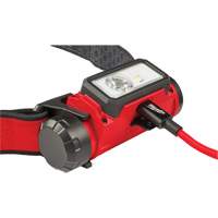 REDLITHIUM USB Hardhat Headlamp, LED, 600 Lumens, 5 Hrs. Run Time, Rechargeable Batteries Equipex