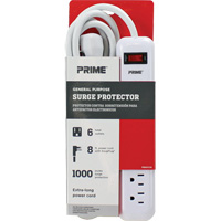 Surge Protector, 6 Outlets, 1000 J, 1875 W, 8' Cord Equipex