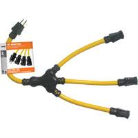 Adaptateur en W, Ext&eacute;rieur, STW, AWG 12/3, 15 A, 3 prise(s), 2' Equipex