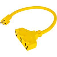 Extension Power Adapter, Outdoor, STOW, 12/3 AWG, 15 A, 3 Outlet(s), 2' Equipex