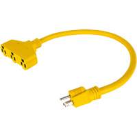 Extension Power Adapter, Outdoor, STOW, 12/3 AWG, 15 A, 3 Outlet(s), 2' Equipex