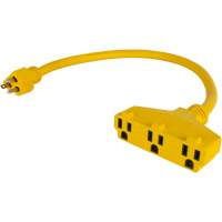 Extension Power Adapter, Outdoor, STOW, 12/3 AWG, 15 A, 3 Outlet(s), 2' Equipex