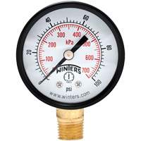 Economy Pressure Gauge, 2" , 0 - 100 psi, Bottom Mount, Analogue Equipex